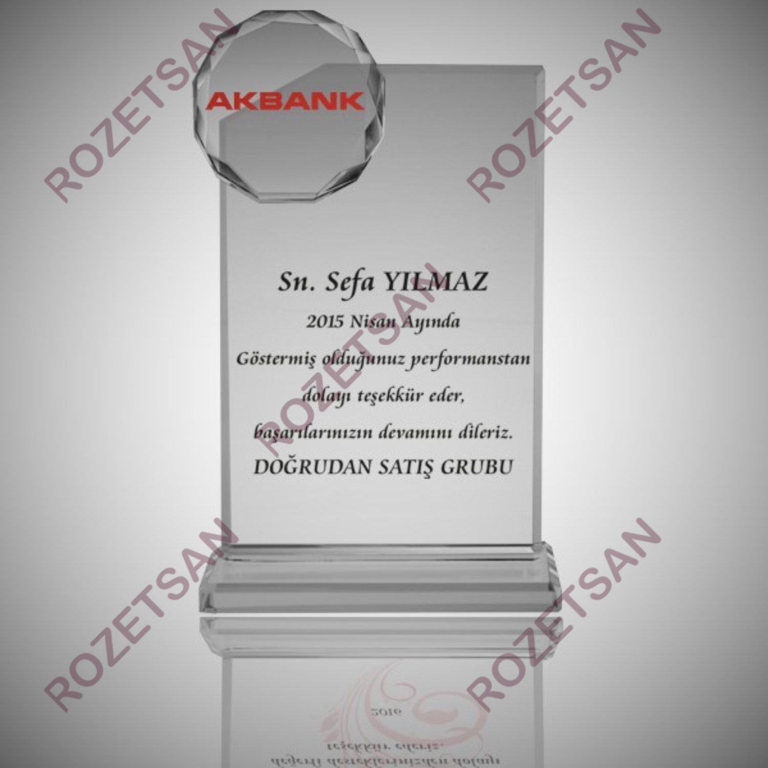 Akbank Kristal Plaket